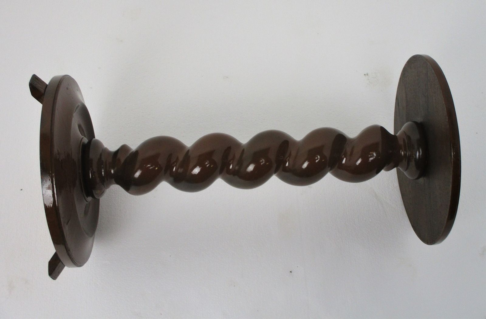 Hand Carved Wooden Barley Twist Pedestal Display Side Table Plant Stand Barn Cou photo vinterior
