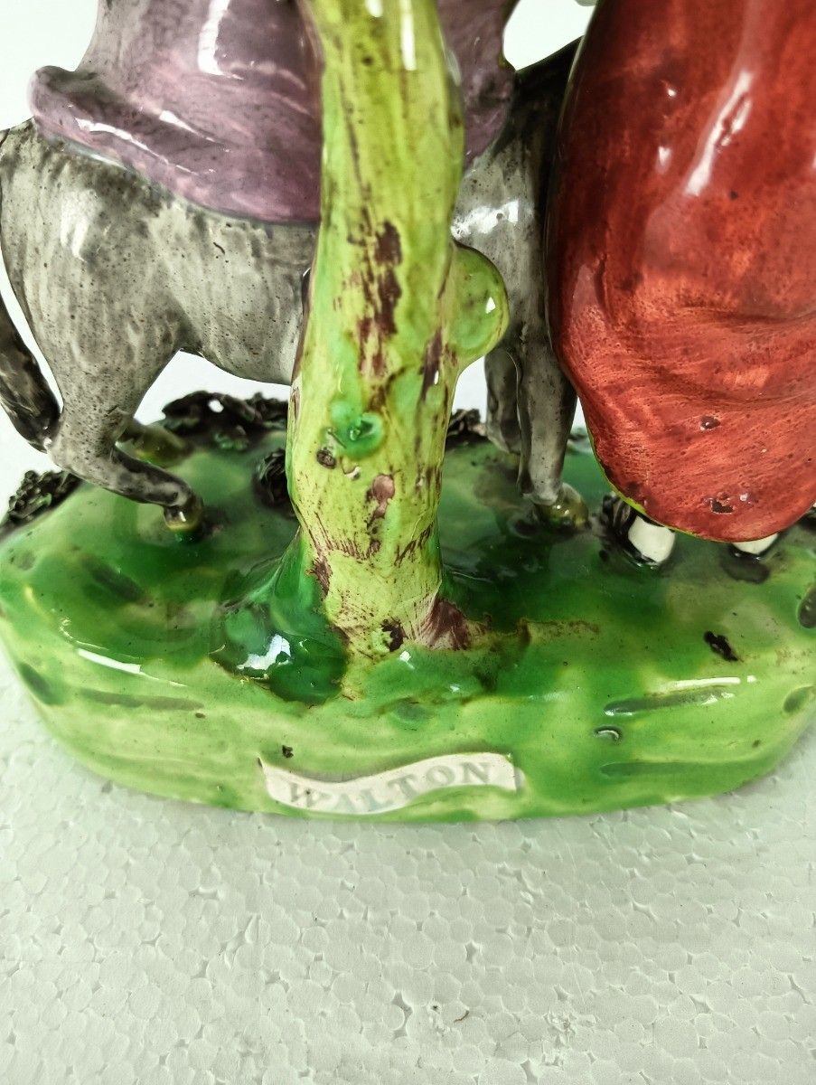 Flight To Egypt Pearlware Bocage Figurine Walton  Staffordshire Pottery Antique photo vintage