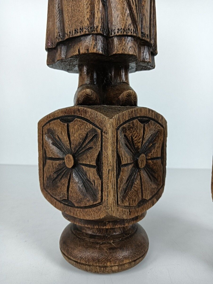 photo furniture Large Antique Hand Carved Wooden Trims Breton Figures Couple France Reclaimed Ar