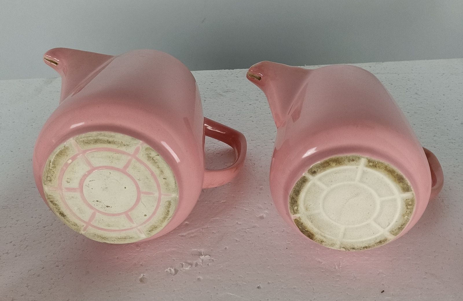 Set Antique Pink Porcelain Melitta Art Deco Teapot Coffee Pot Filters photo vintage
