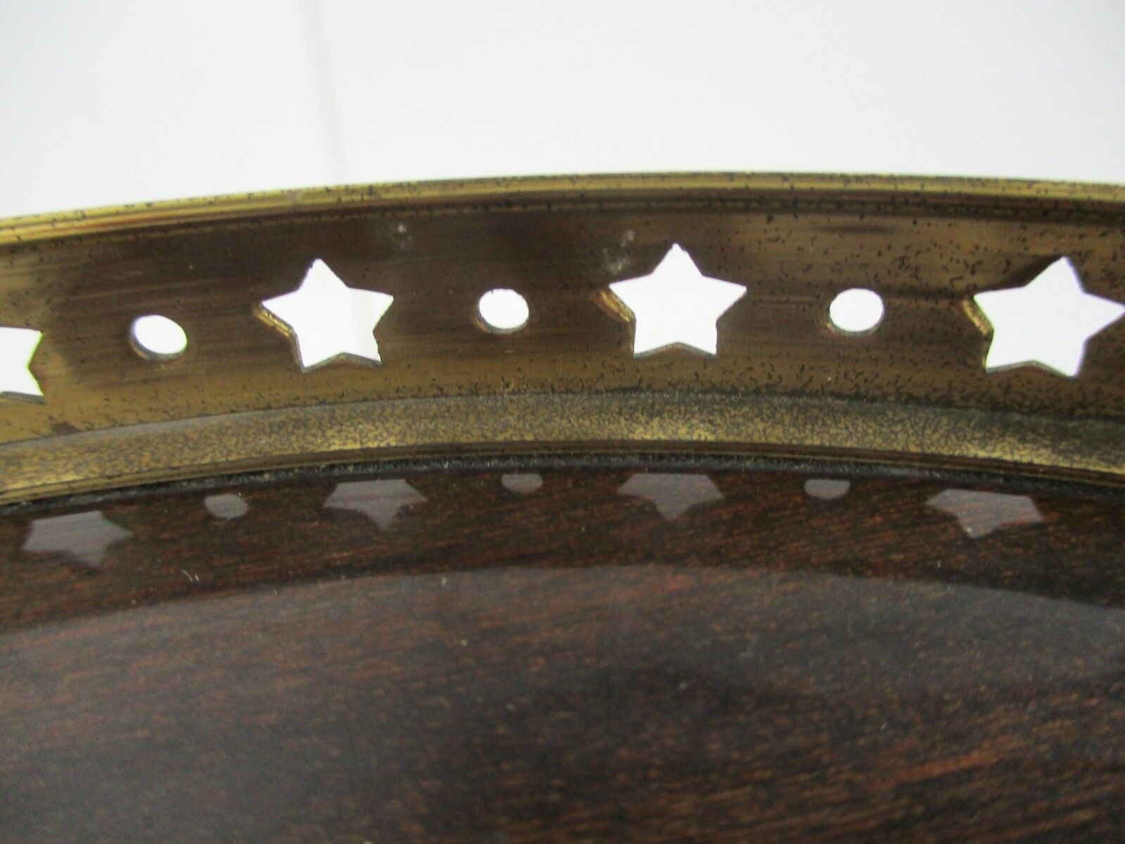 photo furniture Pedestal Two Tier Cake Stand Vintage Hollywood Regency Style Veneer Brass Htf