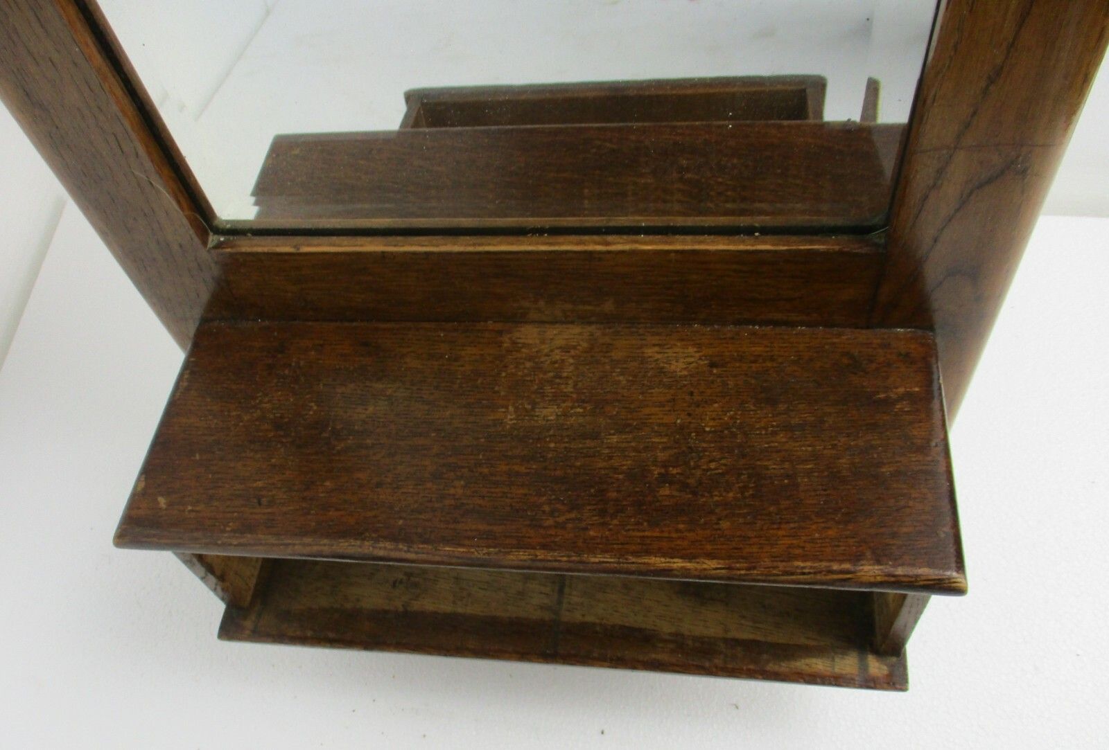 Hallway Cabinet Beveled Glass Mirror Hand Carved Antique Xl Htf Impressive photo vinterior