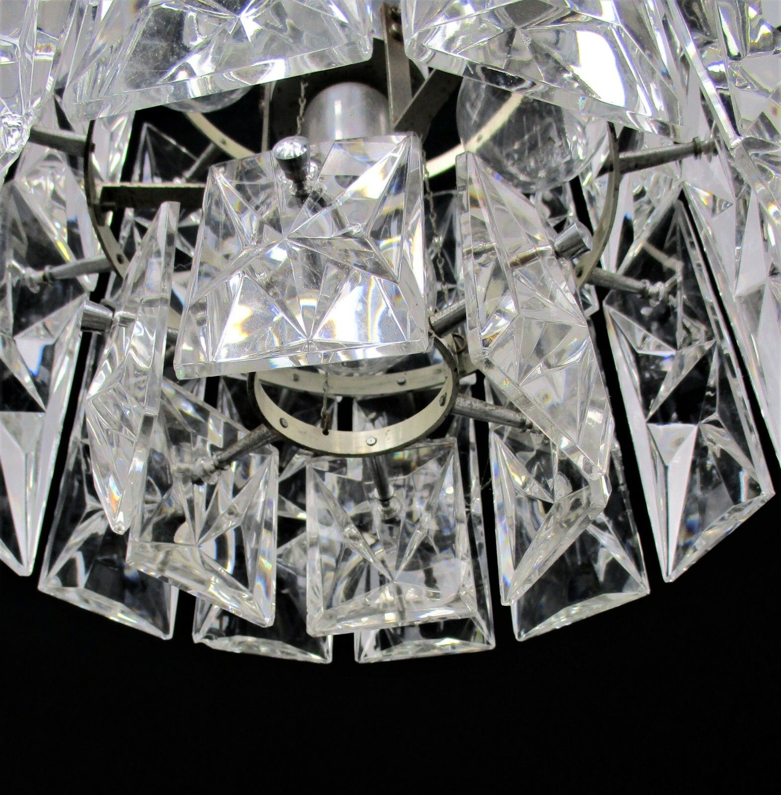 Chandelier Pendant Lamp Mid Century Modern Crystal Gorgeous Kinkeldey Style photo 297.0