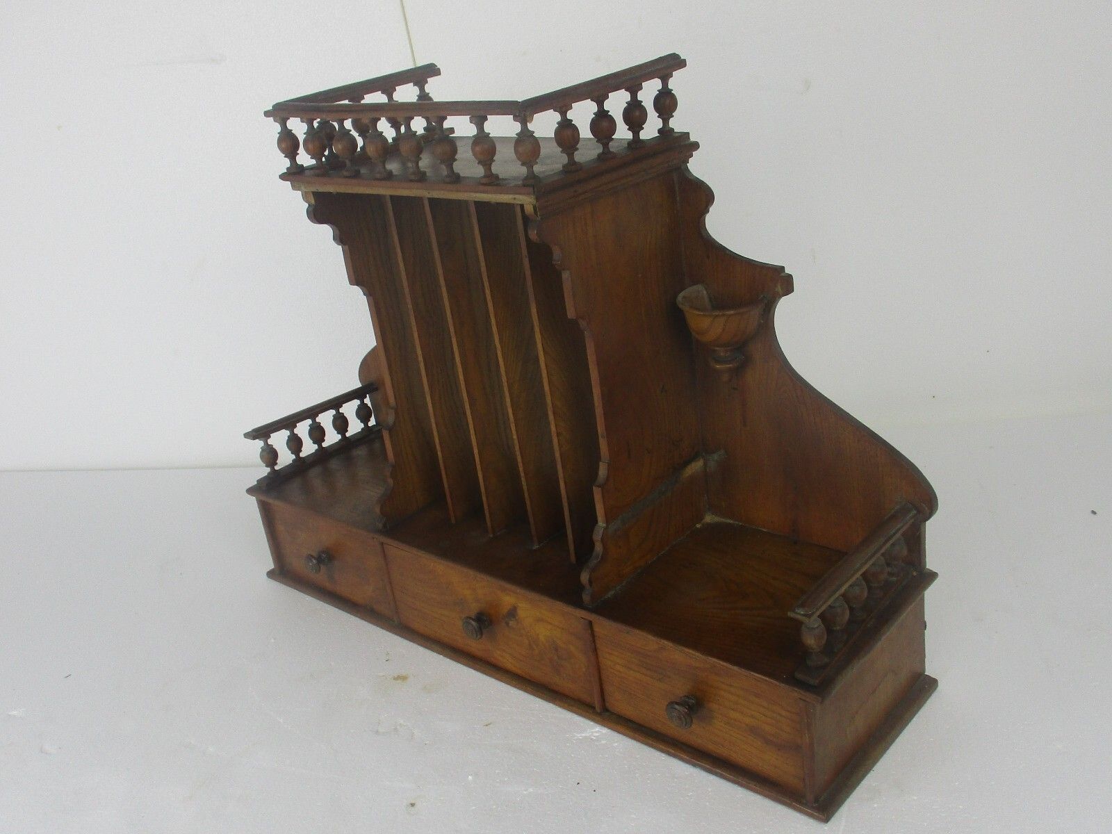 Antique Pediment Cabinet Spindles Display Kitchen Shelves Drawers Stunning photo for sale