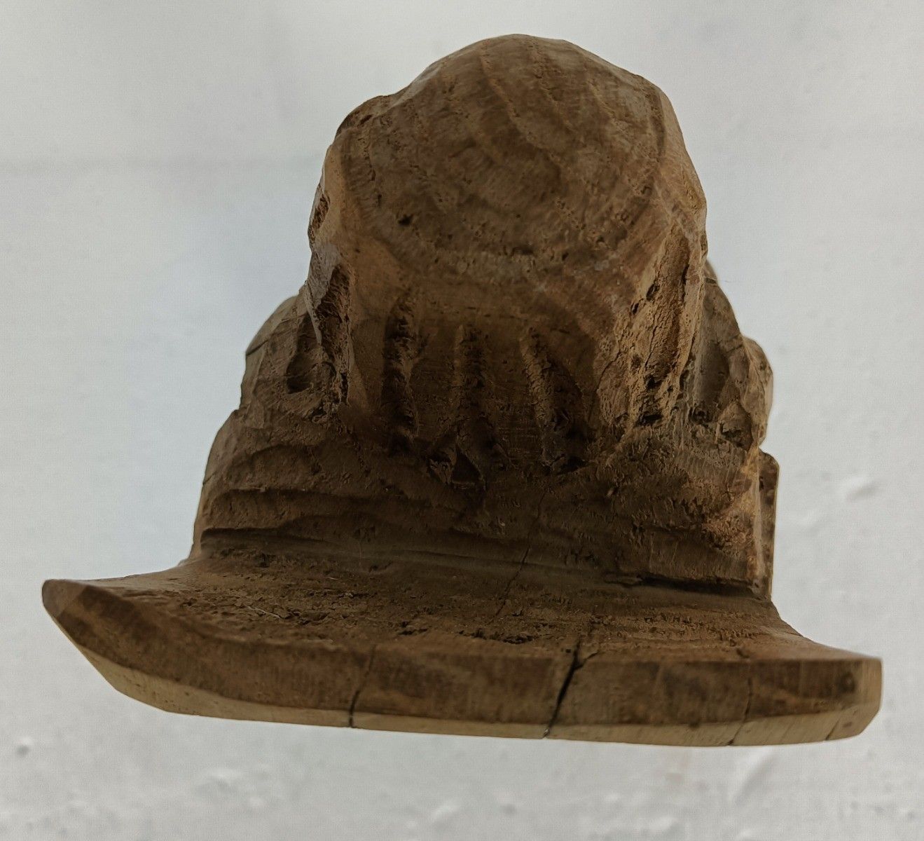 Vintage Wooden Hand Carved Wood Figurine Sculpture Chinese Old Man Phène photo for sale