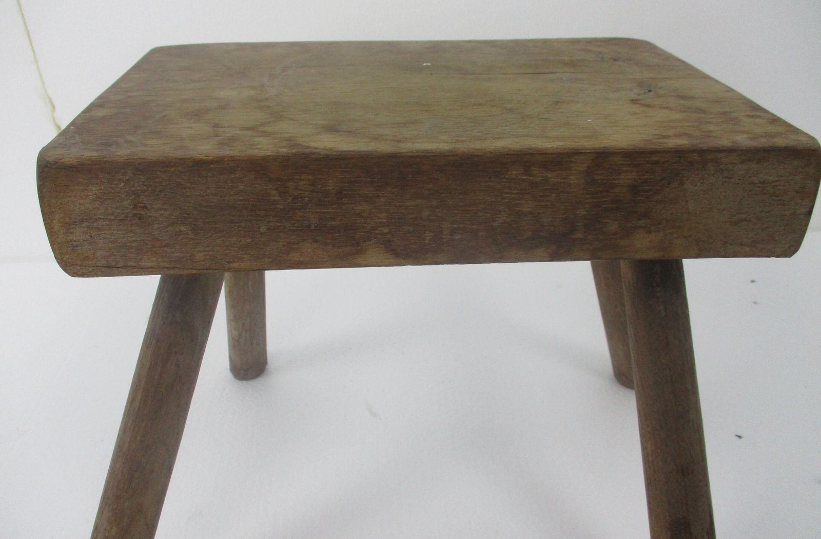 Funky Hand Carved Wood Milking Stool Pedestal Table Pedestal Barn Style Antique photo for sale