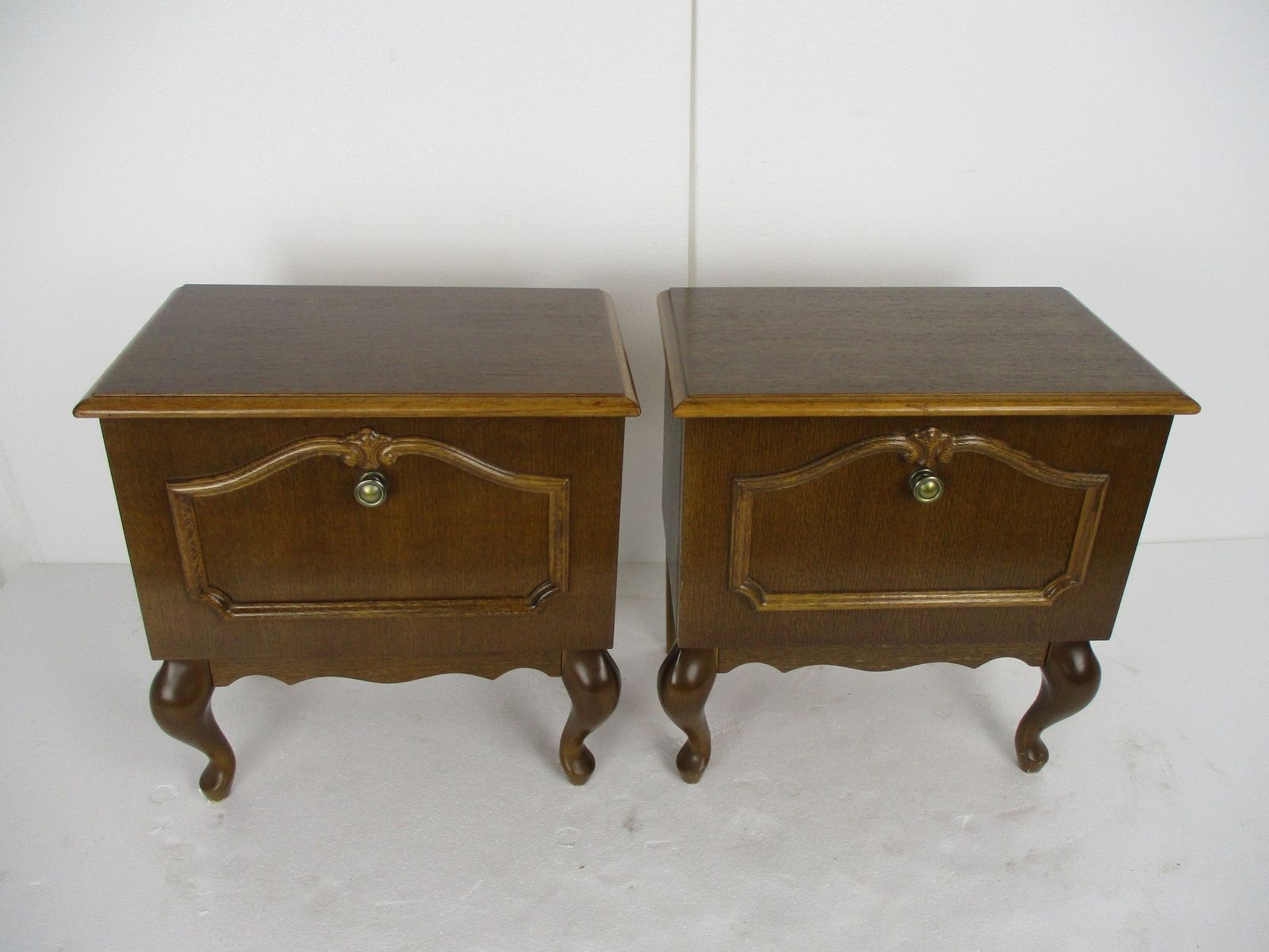 Pair Couple Vintage Nightstands End Tables Dresser 50s Vanity Cabinets Louis XVI photo Furniture
