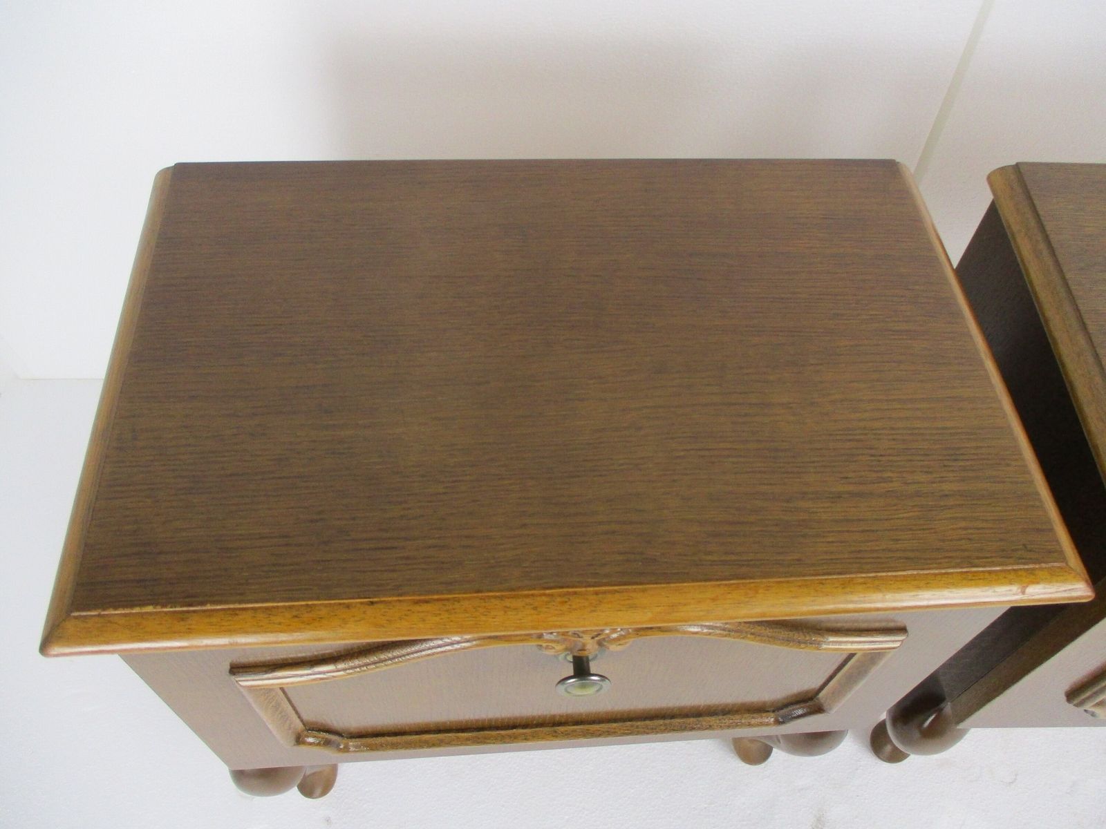 Pair Couple Vintage Nightstands End Tables Dresser 50s Vanity Cabinets Louis XVI photo vinterior