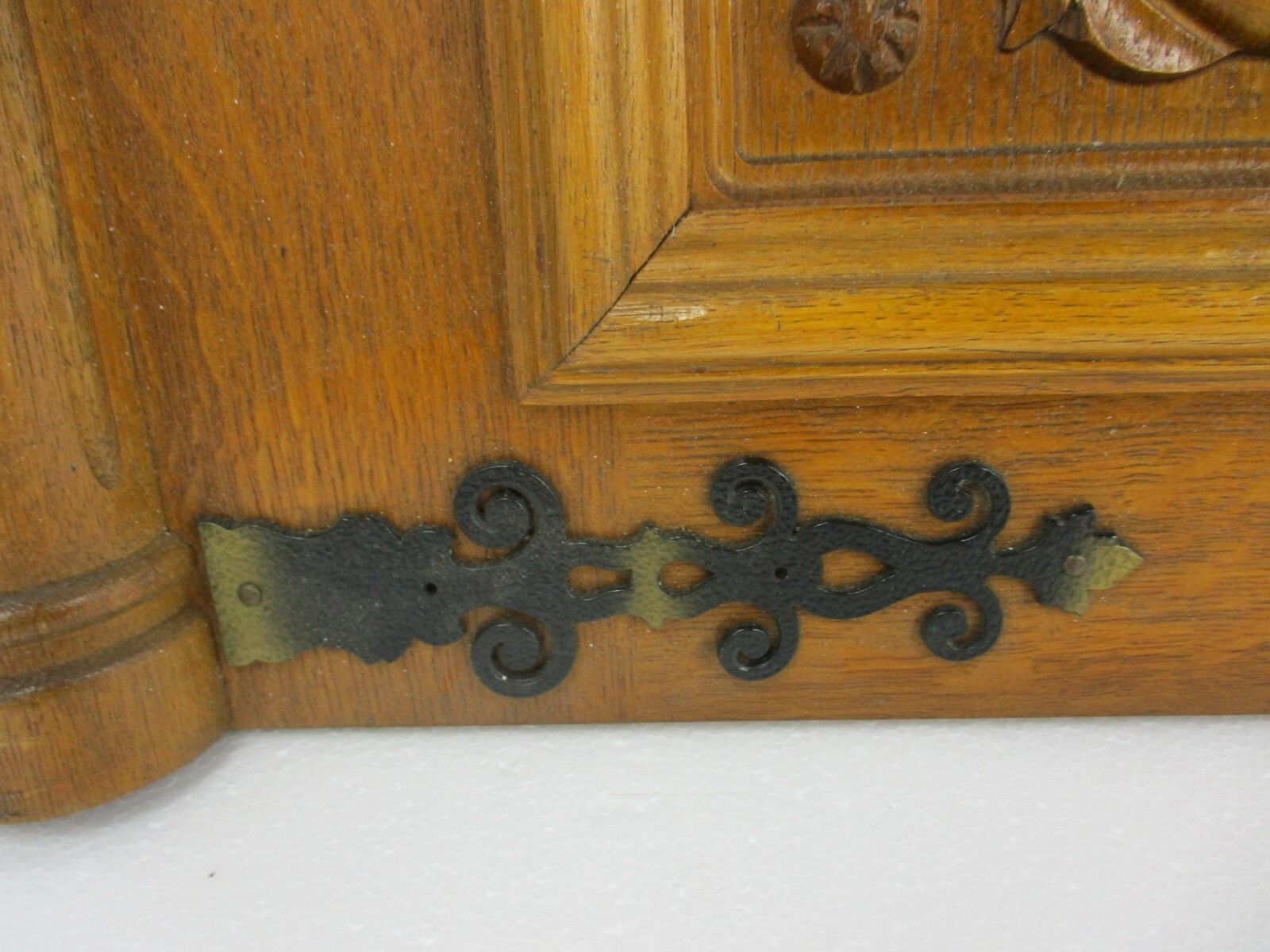 Pair Vintage Carved Wood Door Panels Breughel Style Architectural Salvaged 40s photo 130.0