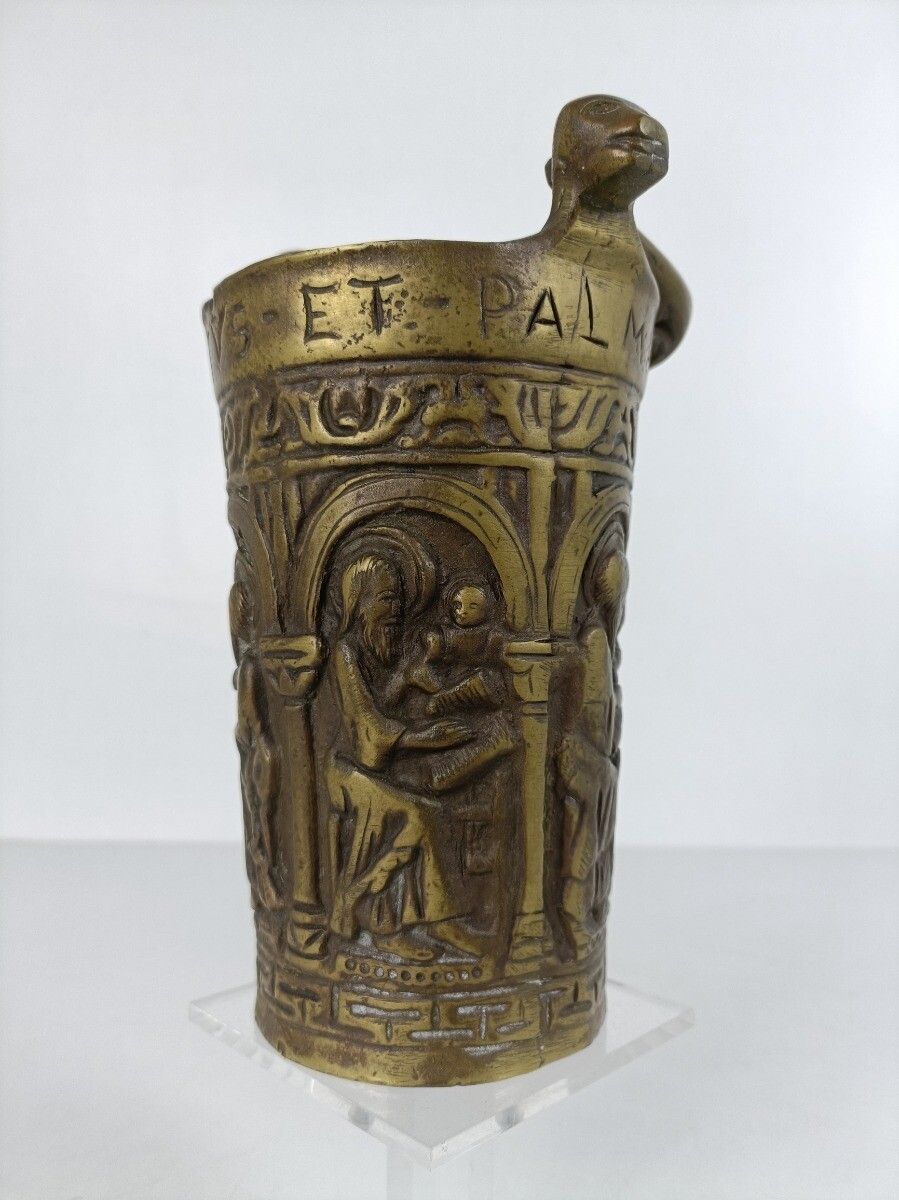 Ornate Antique Bronze Situla Holy Water Bucket Catholic Priest Church Htf Collec photo for sale