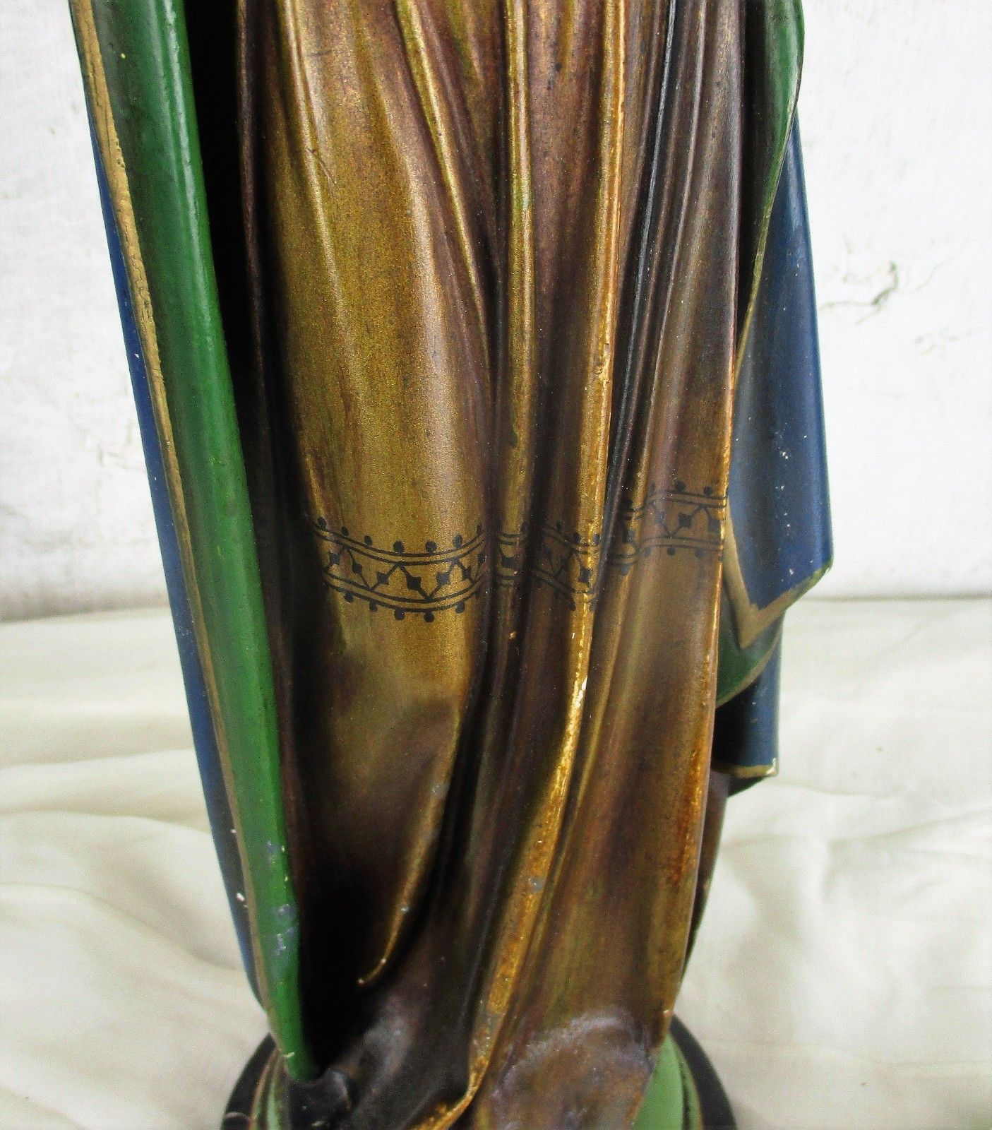 Antique 1900  Large  Church Statue Holy Mother Infant Child Neo Gothic Htf 17.7" photo 334.0