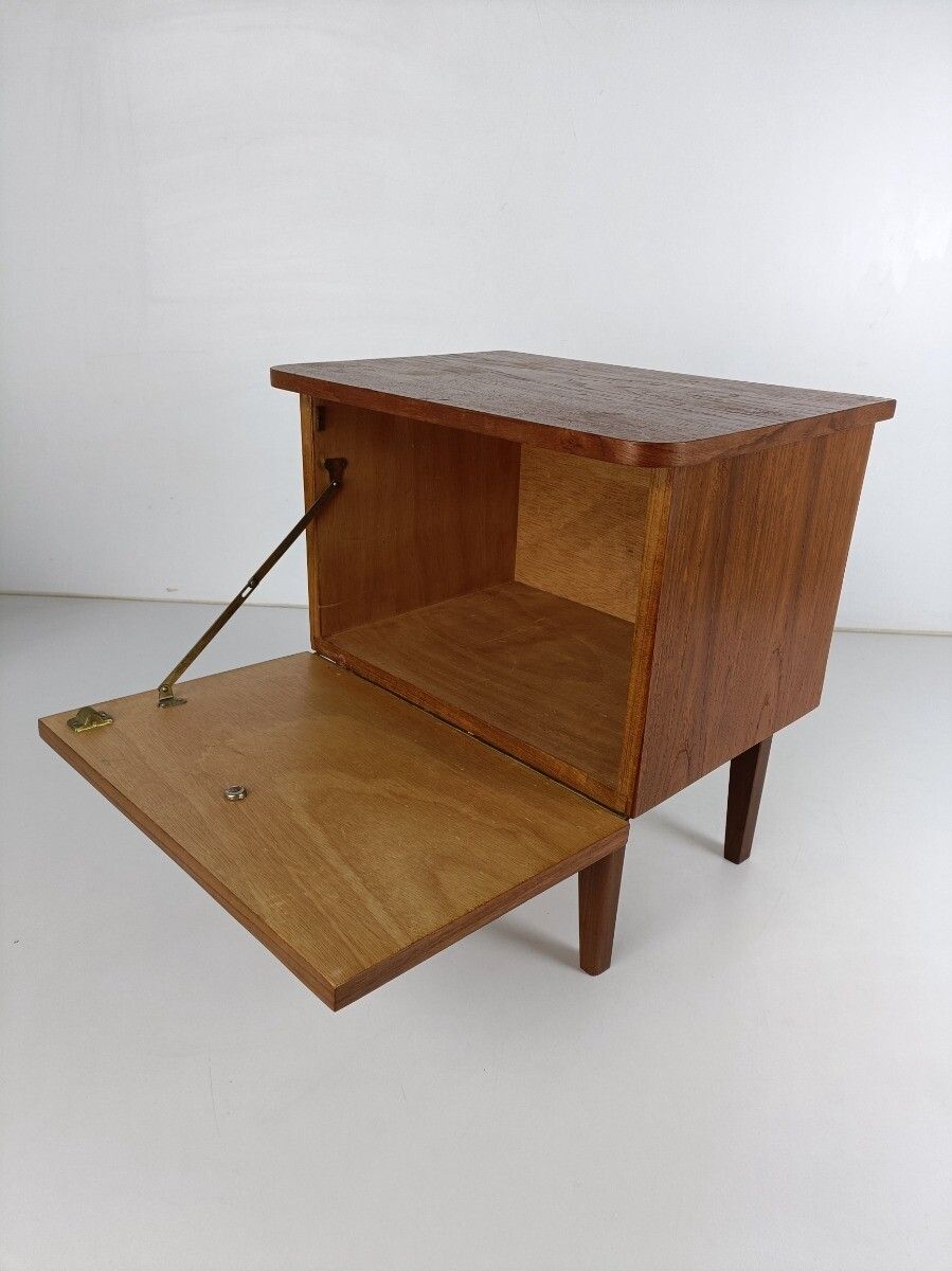 Vintage Nightstand End Table Mid Century Modern Wood Night Stand Cabinet Bedroom photo Furniture