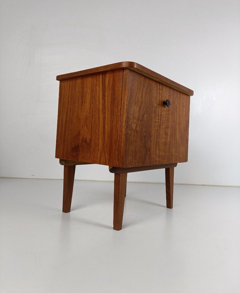 Vintage Nightstand End Table Mid Century Modern Wood Night Stand Cabinet Bedroom photo vintage