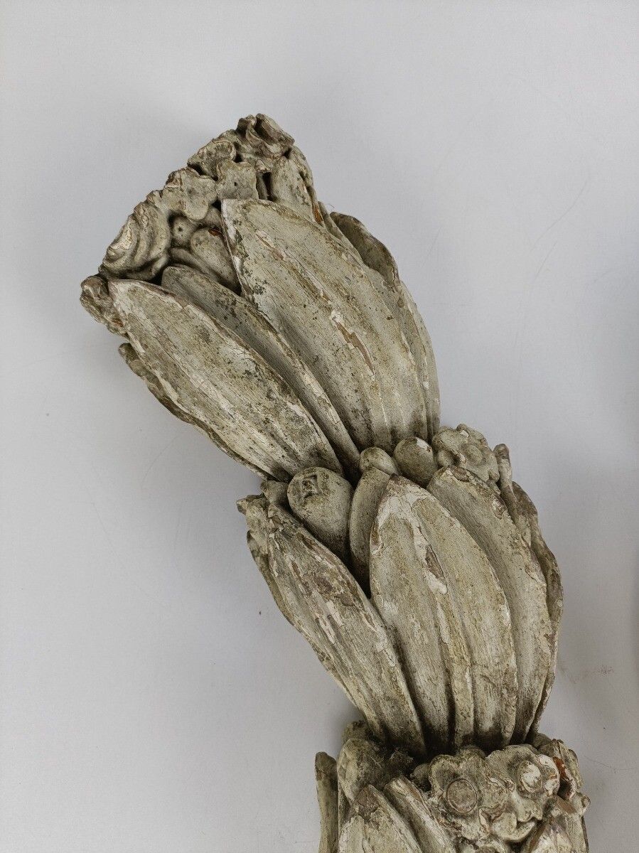 Antique Corbels Hand Carved Wood Architectural Reclaimed Salvaged Flowers Leafs photo vintage
