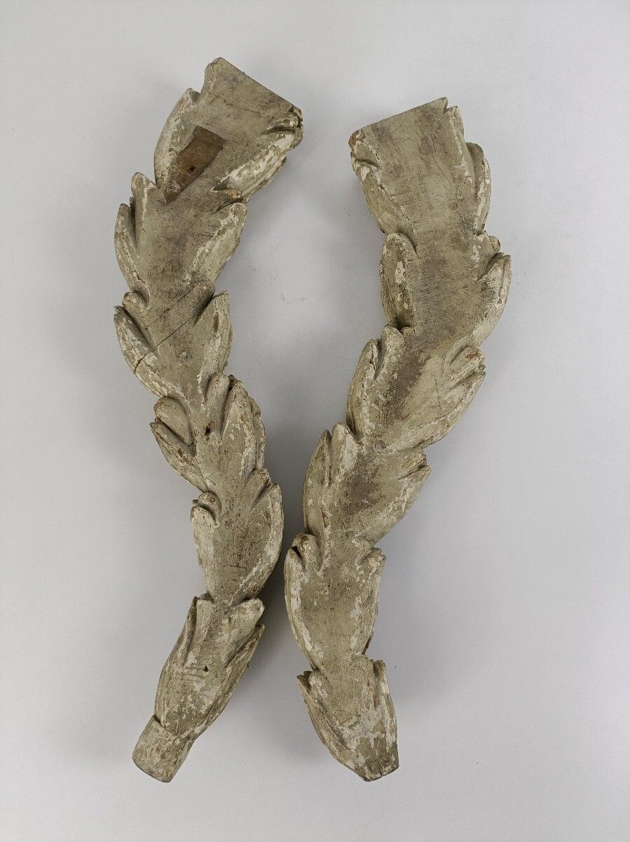 Home Decor Antique Corbels Hand Carved Wood Architectural Reclaimed Salvaged Flowers Leafs photo