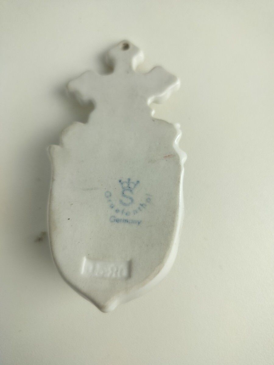 Antique Small Miniature Holy Water Font Vessel  Bisque Porcelain  White Marked G photo buy