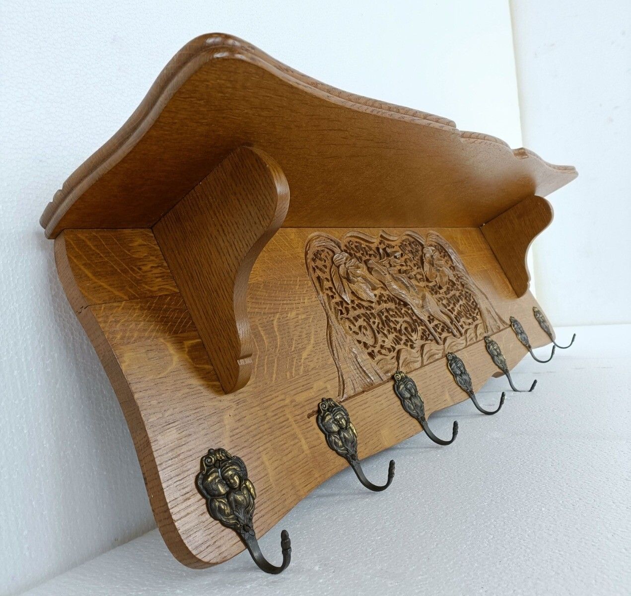 Coat Rack Hat Rack Kitchen Rack Deer, French Oak, Hand Carved, Ornate, Xl, Hallw photo vinterior