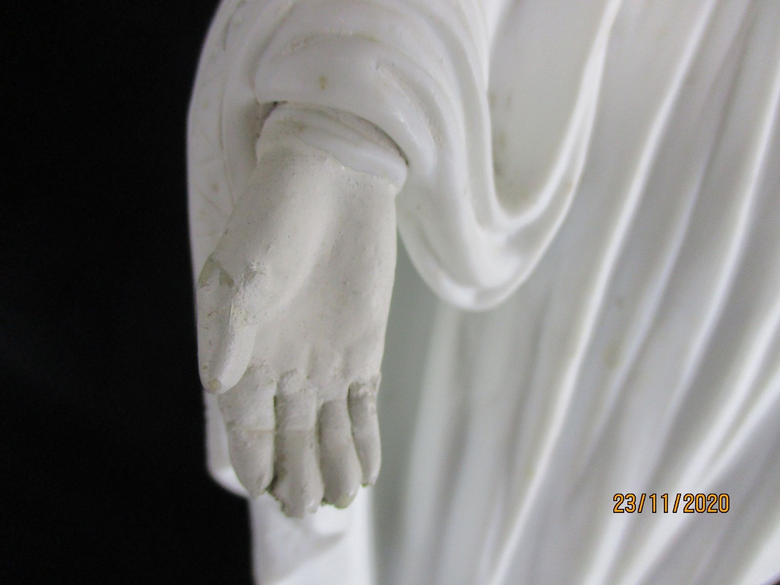 Large French Antique 1900 Bisque Statue Virgin Mary Our Lady Madonna Flower Garl photo vinterior