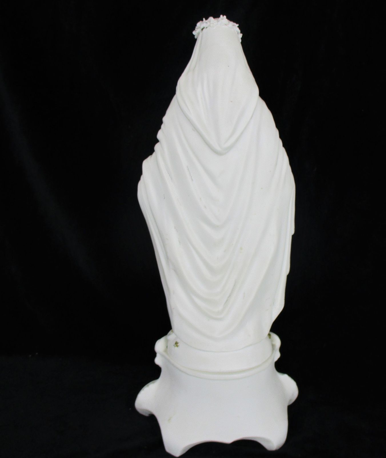 photo for sale Large French Antique 1900 Bisque Statue Virgin Mary Our Lady Madonna Flower Garl
