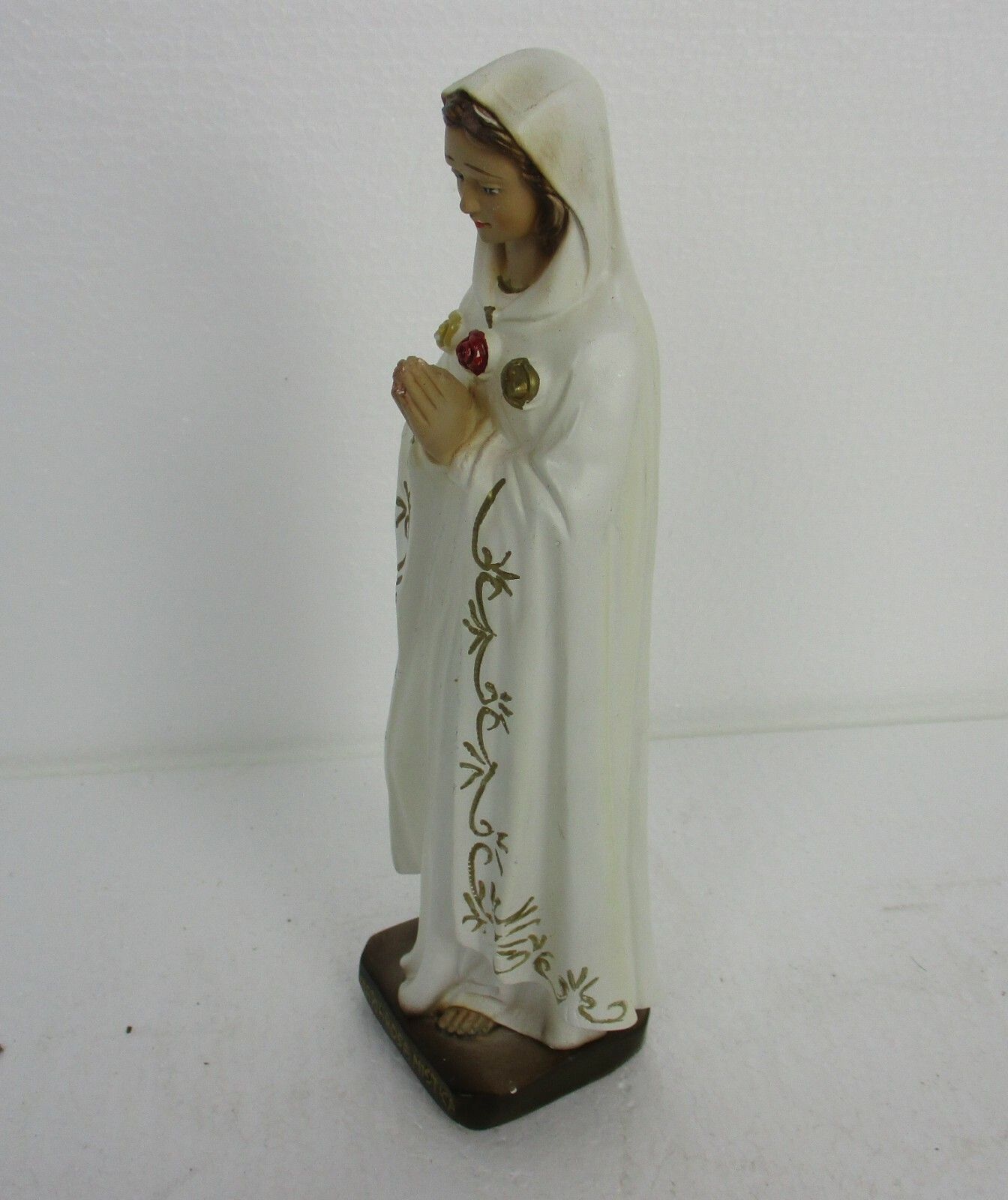 Small  Statue Our Lady Maria Rosa Mystica Loreto Italian Traveling Madonna photo vinterior