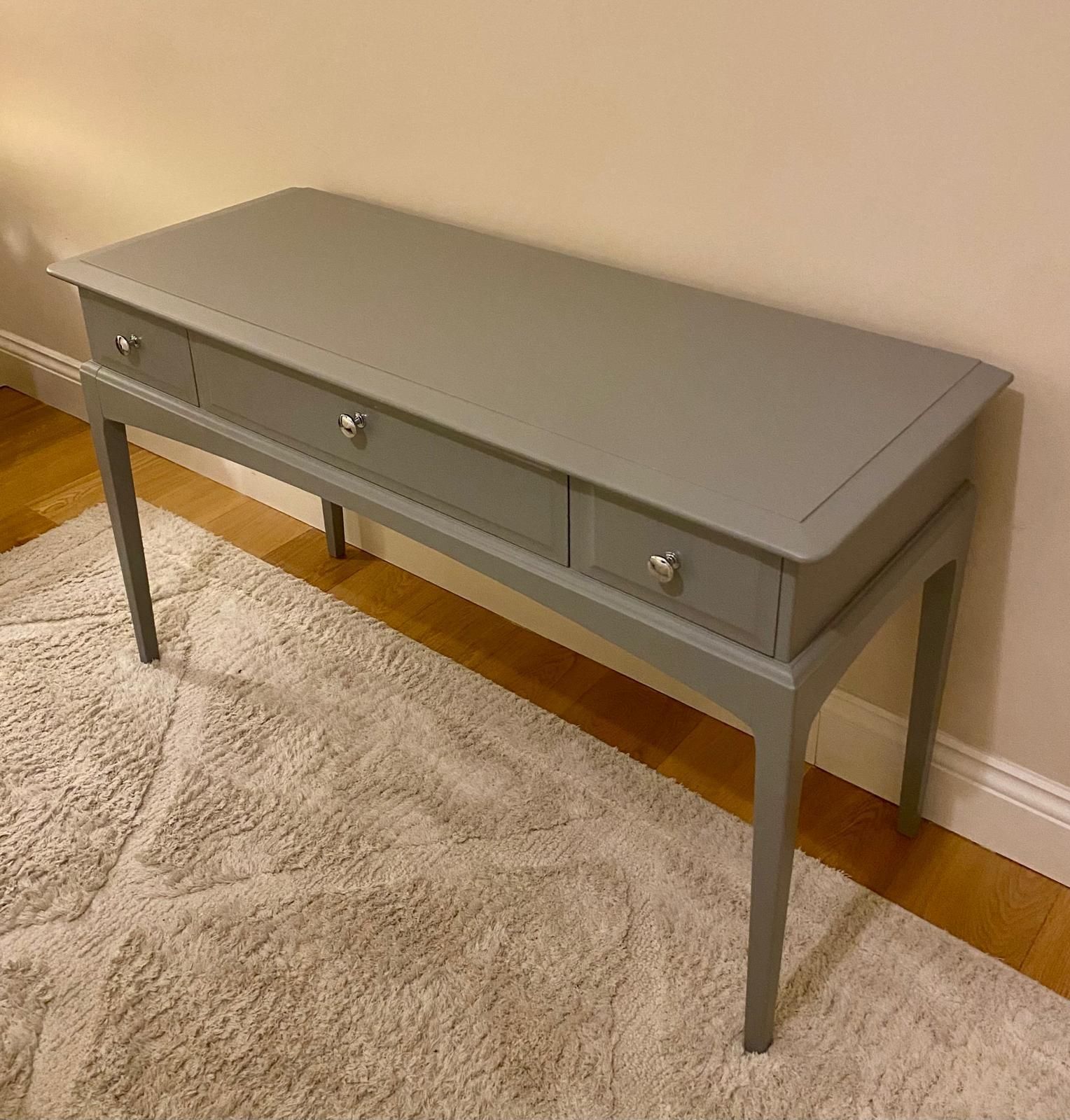 Elegant Stag Console Professionally Spray Painted In Farrow & Ball 'Plummett' (No. 272) photo furniture