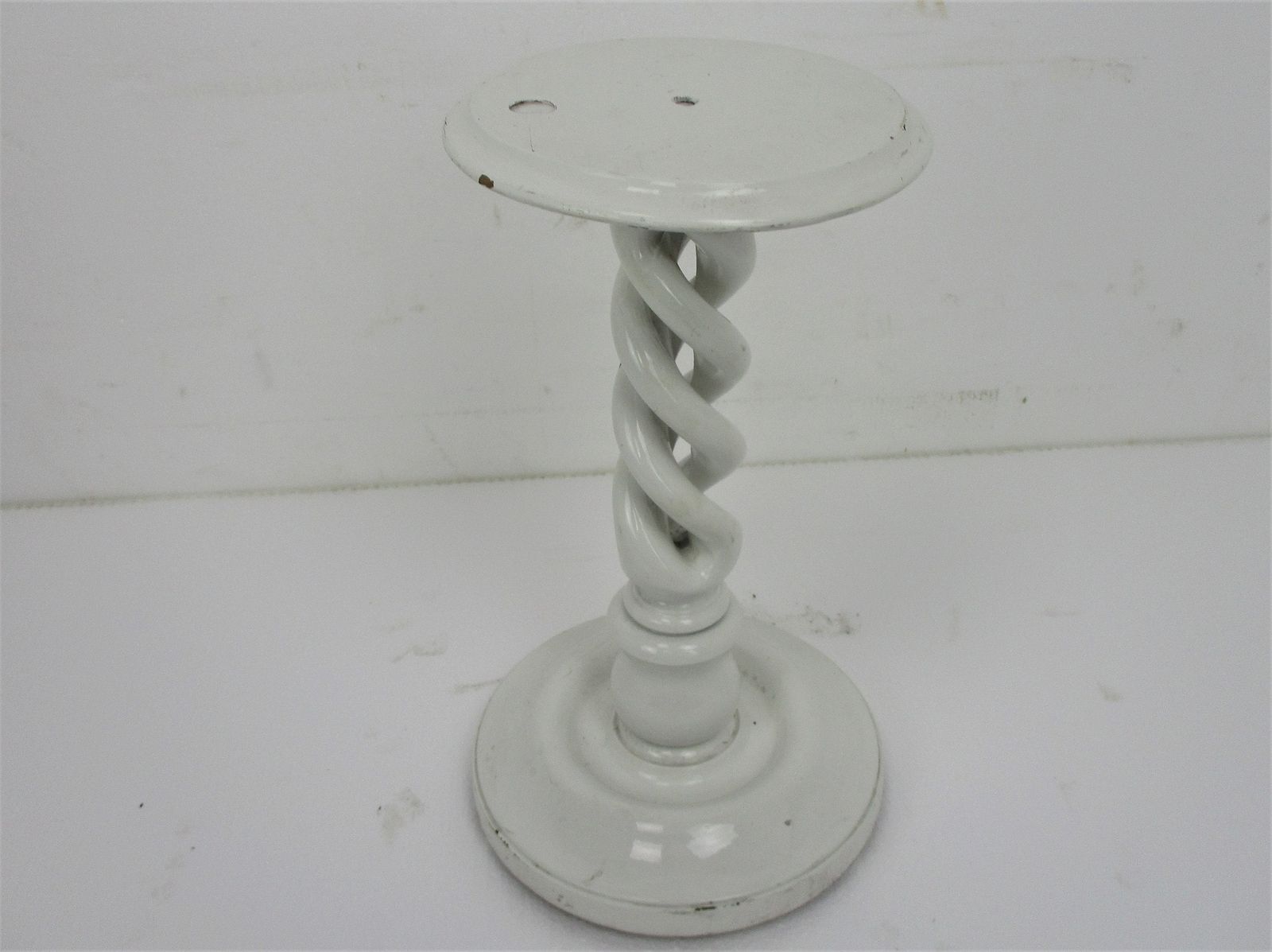 Hand Carved Wood Open Barley Twist Pedestal Display Side Table Plant Bonsai Stan