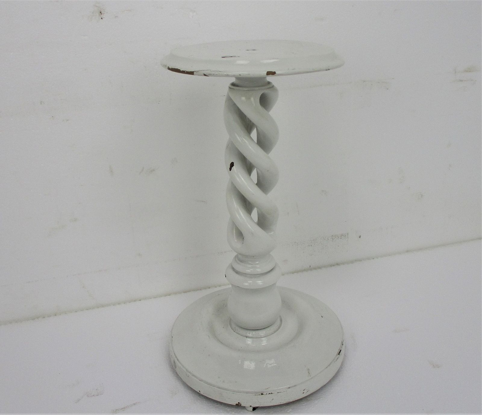 Hand Carved Wood Open Barley Twist Pedestal Display Side Table Plant Bonsai Stan photo furniture