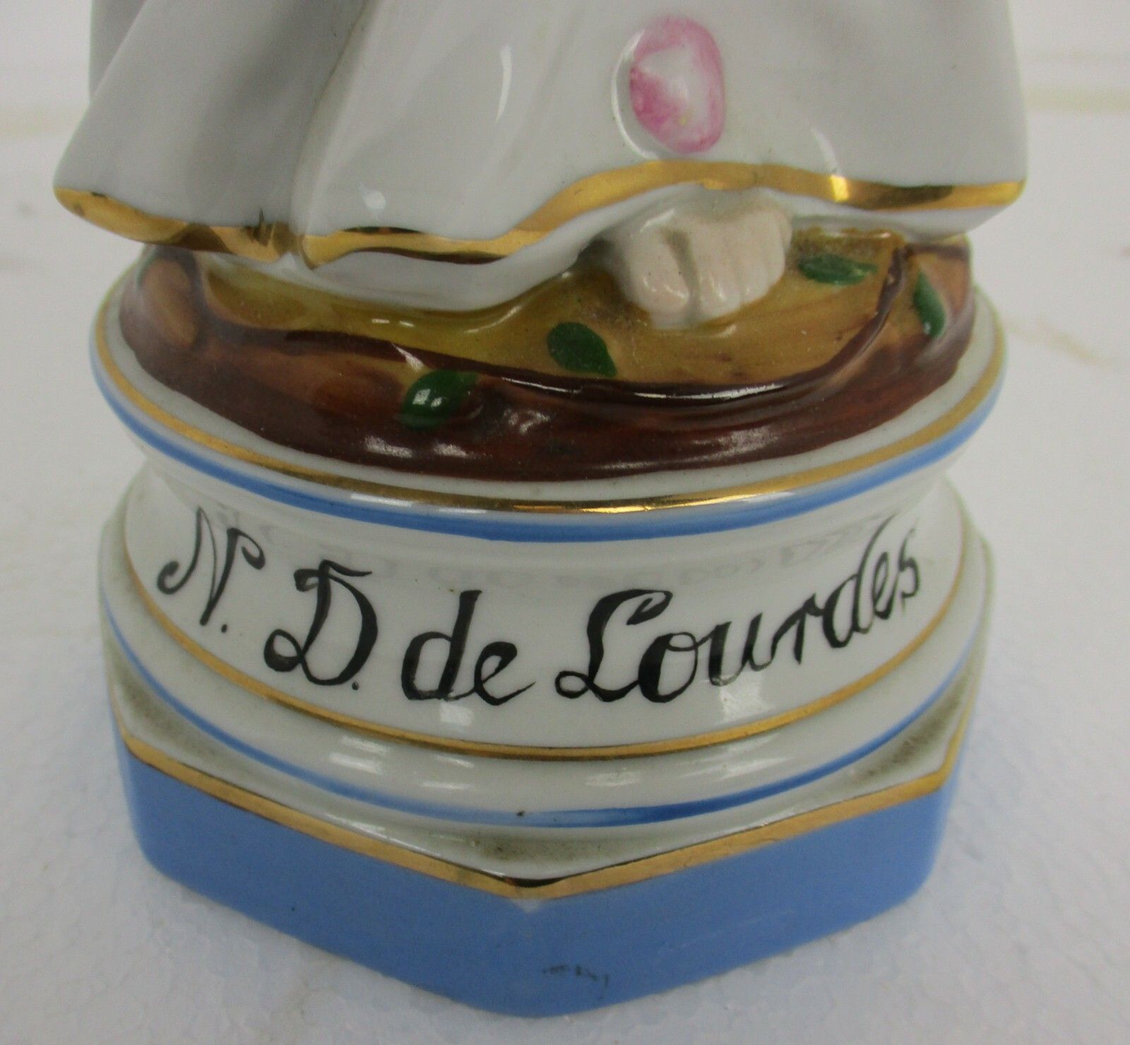 Porcelain Bisque Statue Virgin Mary Our Lady Of Lourdes French 15.74" Gorgeous photo for sale