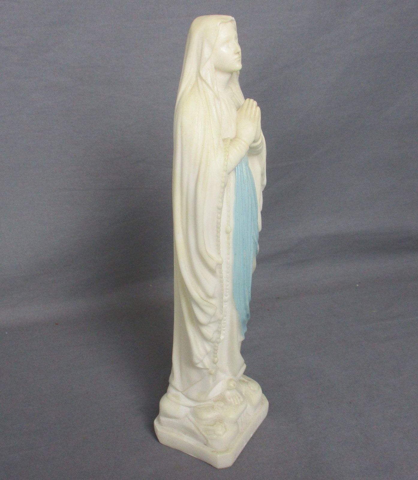 French Statue Virgin Mary Notre Dame De Lourdes Madonna Resin 11.61" photo Art