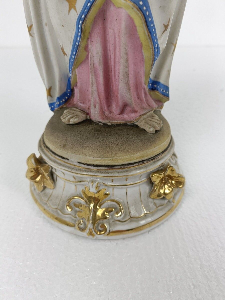 French Antique Bisque Statue  Virgin Mary Lady Madonna Infant Jesus Beautiful Fr photo buy