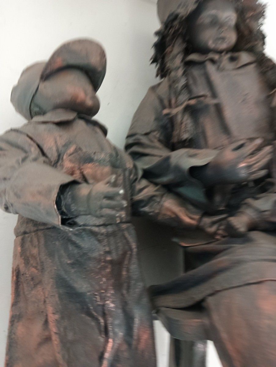 photo furniture Large Statue Hand Made Paper Mache Mother With Children Very Rare