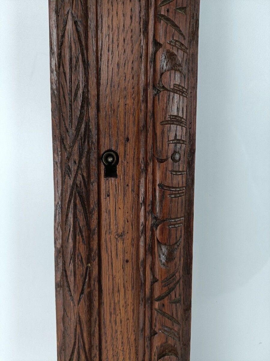 Gorgeous  Hand Carved Wooden Door Panels Clear Glass Pair Antique 19th Century photo 153.0