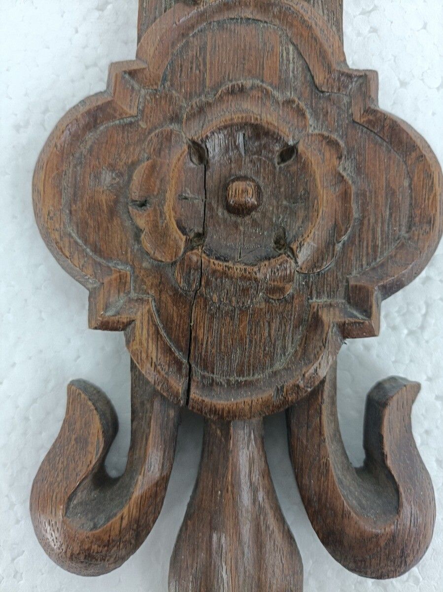 photo furniture Hand Carved Wood  French Hanging Ornate Crucifix Cross Jesus Christ Fleur De Lis