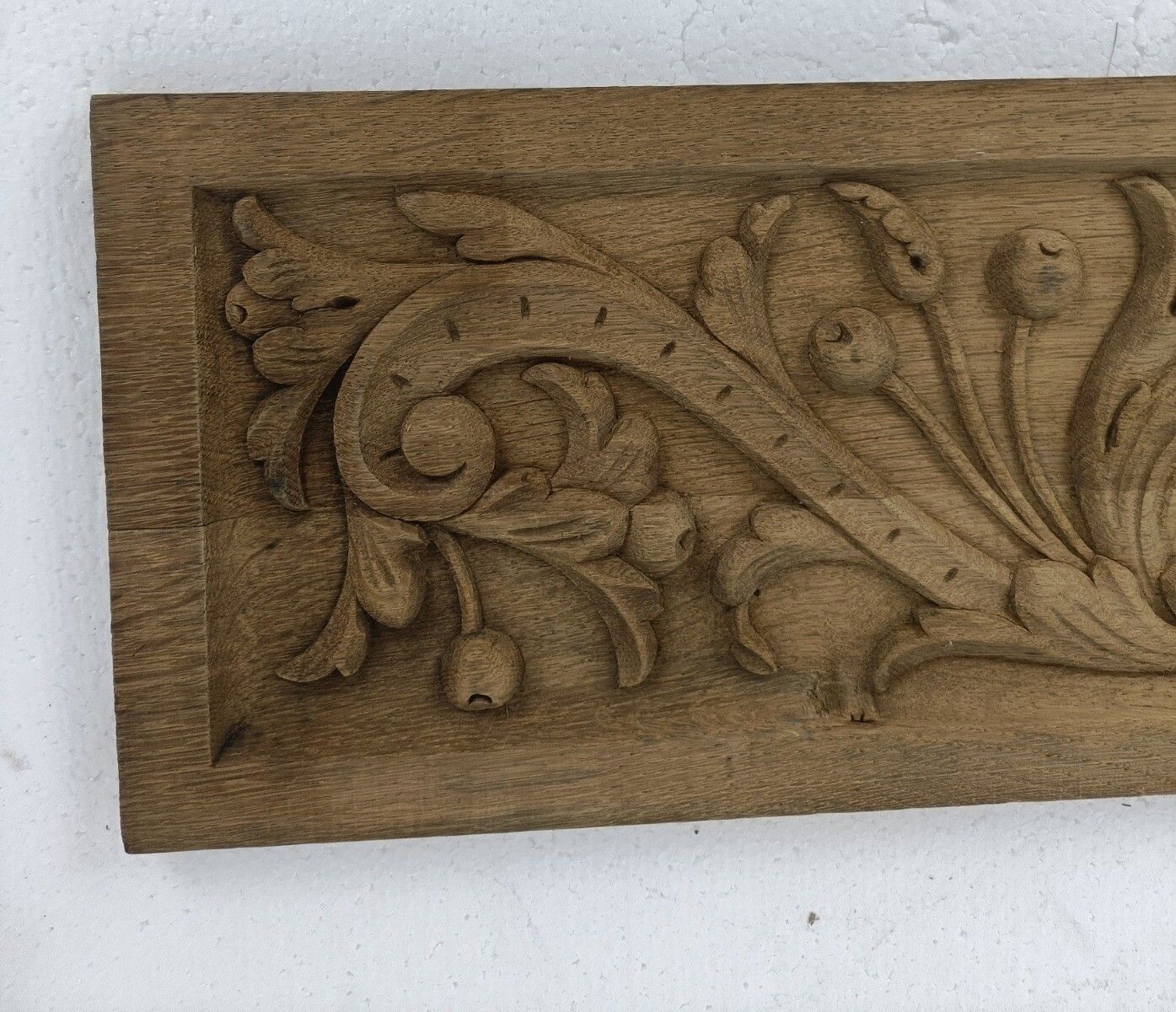 Antique French Hand Carved Wooden Door Panel Pediment Reclaimed Architectural Fl photo Home Fixtures