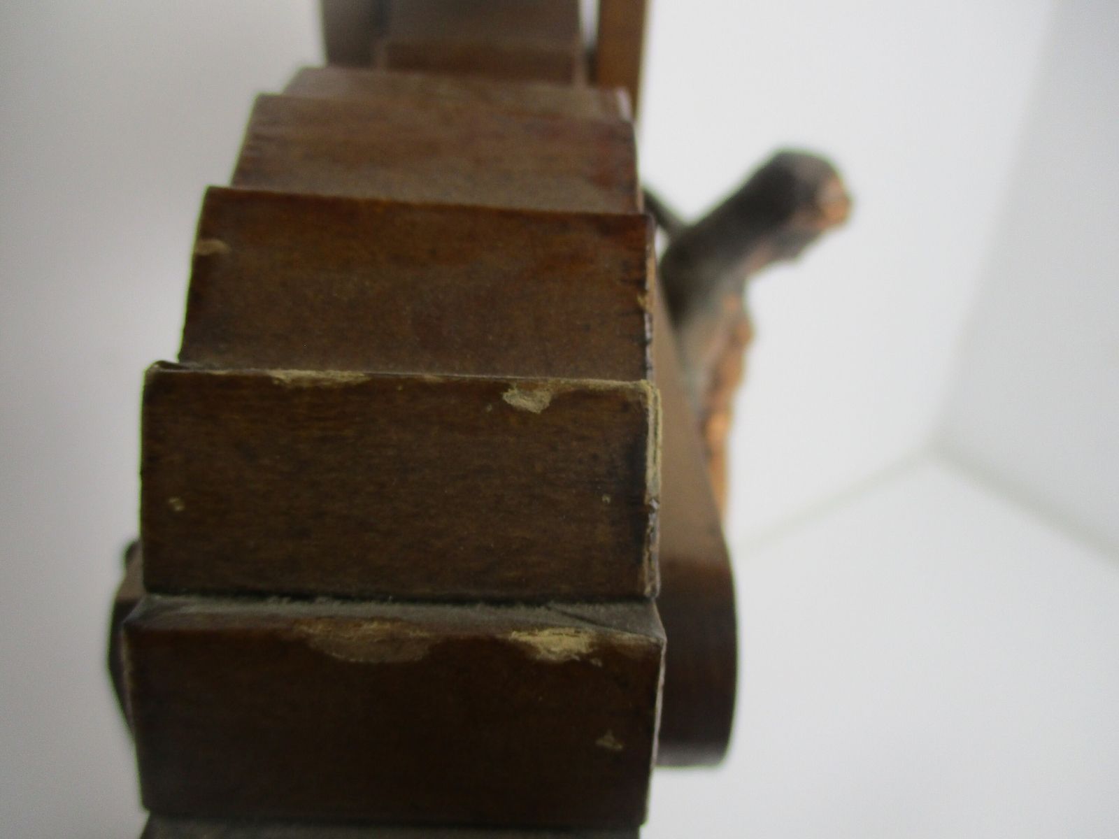 Tramp Trench Tramp Folk Art Standing Hand Carved Wooden Crucifix Vintage Rare Co photo vinterior