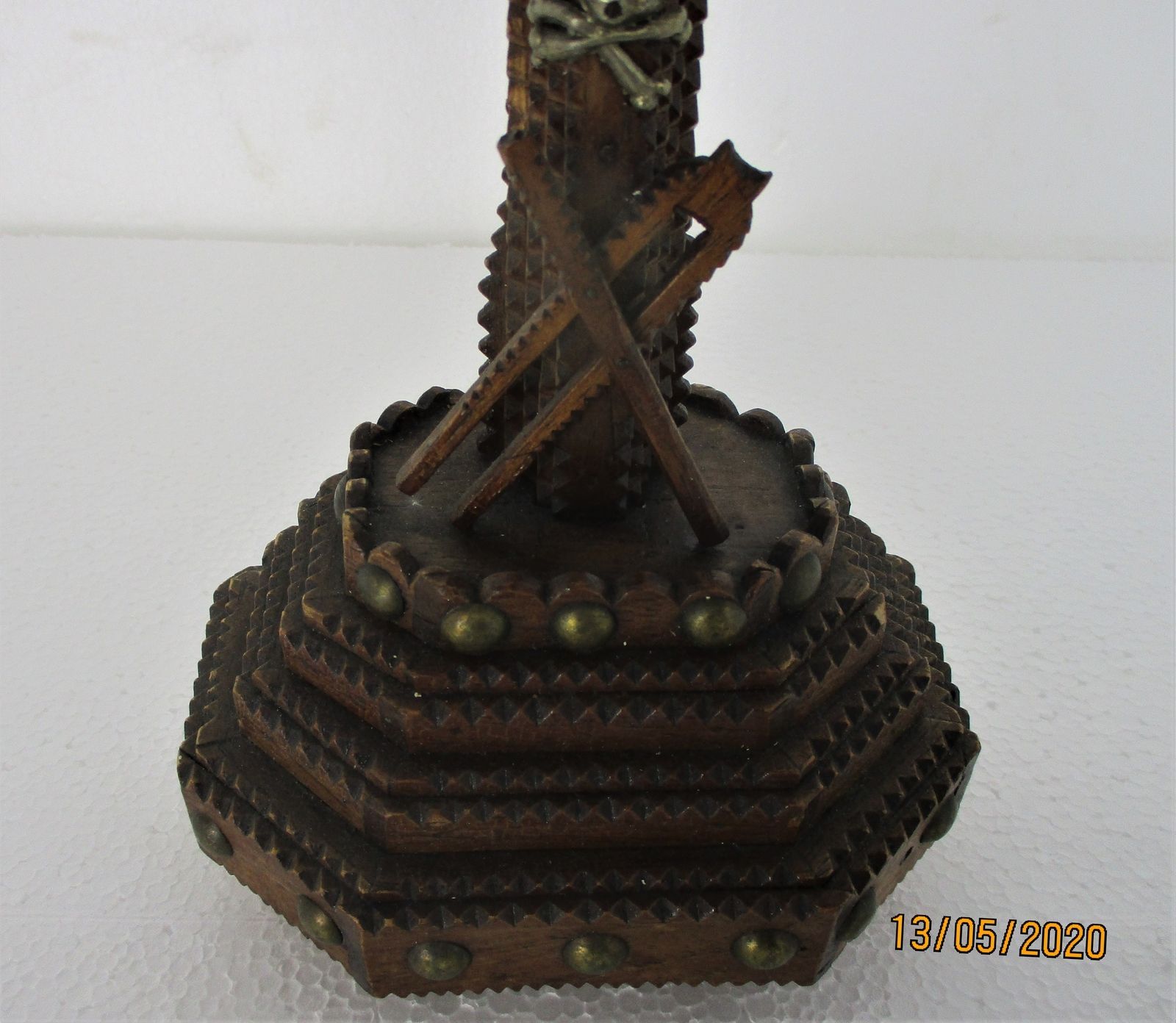 Tramp Trench Tramp Folk Art Standing Hand Carved Wood Crucifix Tools Of Passion photo for sale