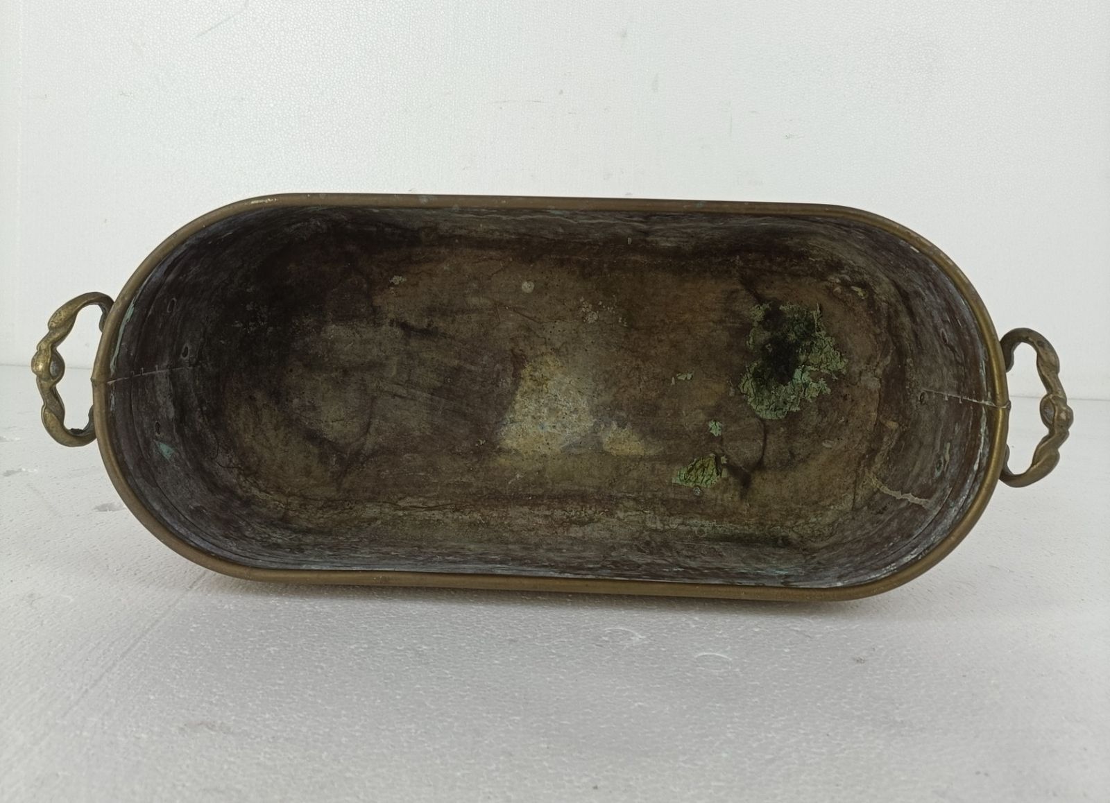 photo for sale Hammered Embossed  Brass Planter Jardinière Ornate  Centerpiece  1800s Footed