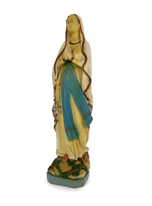 Large Monastry Chapel Statue Virgin Mary Madonna Our Lady Of Lourdes  Plaster Fr