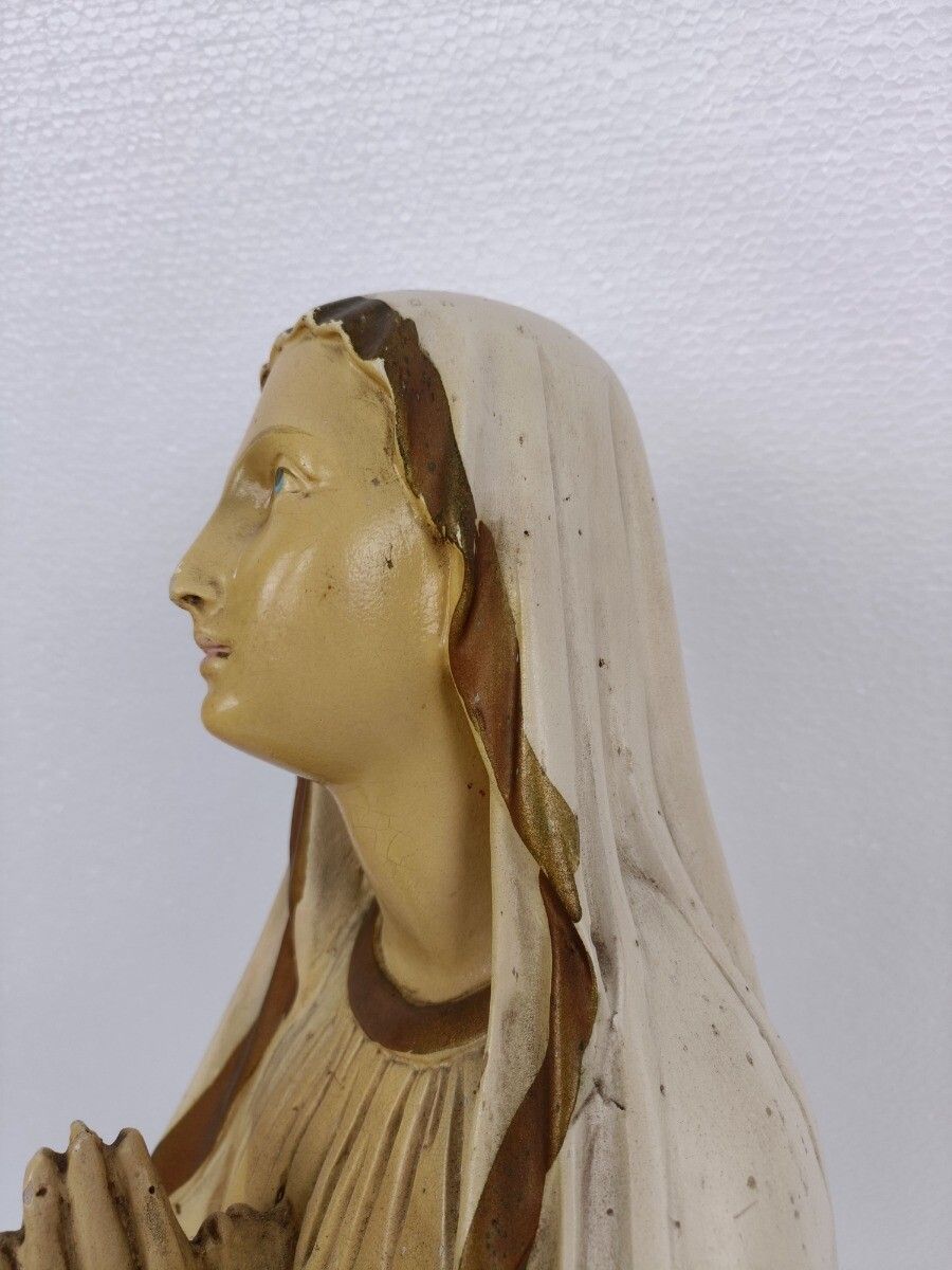 photo for sale Large Monastry Chapel Statue Virgin Mary Madonna Our Lady Of Lourdes  Plaster Fr
