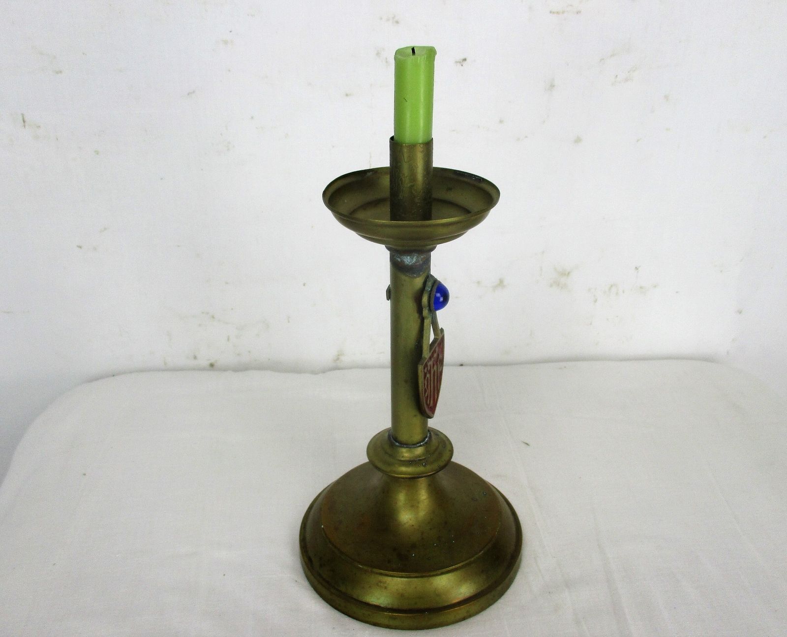 Brass Candle Holder Candlestick Candle Stick Altar Church Shield Brass Neo Gothi photo Home Decor
