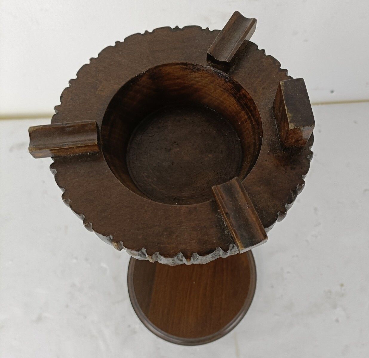 Ornate Carved Wood 2 Tier Barley Twist Pedestal Table Plant Bonsai Stand Smokers photo vinterior