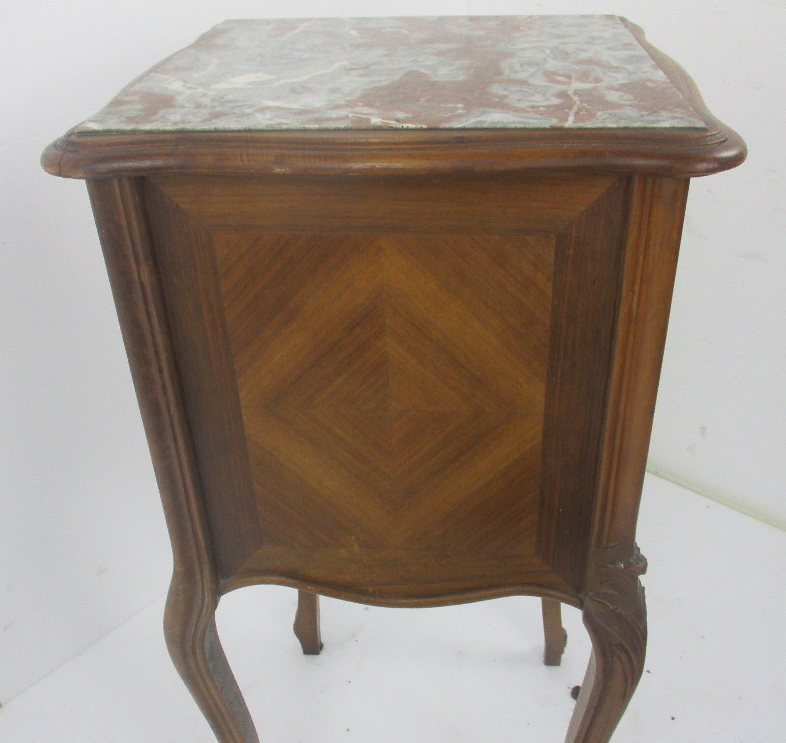 photo furniture Antique  Marble Top And Inside Side Cabinet Table Night Stand Louis XV/VI Style