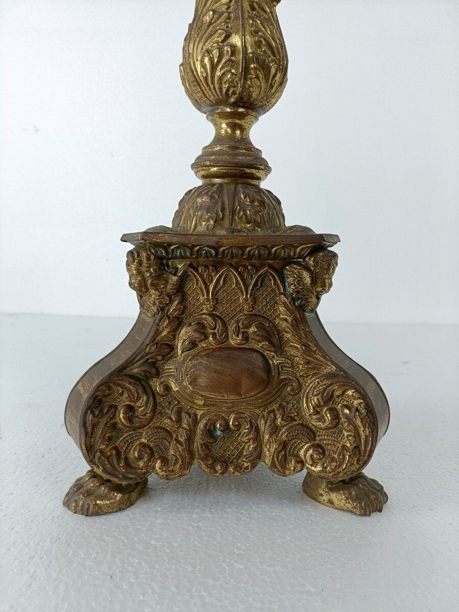 Antique 1600s Candle Holder Candle Stick Church Chapel Altar Monastery Brass photo for sale