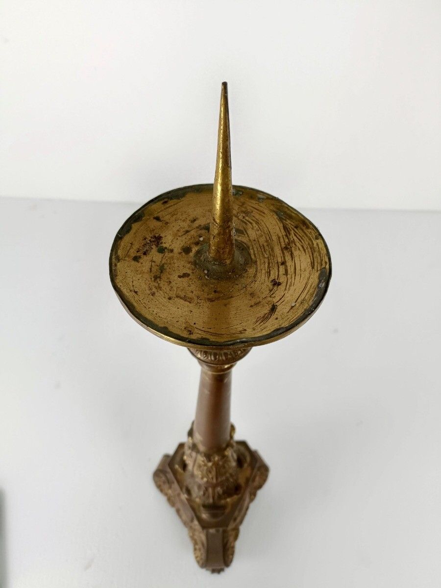 photo furniture Antique 1600s Candle Holder Candle Stick Church Chapel Altar Monastery Brass