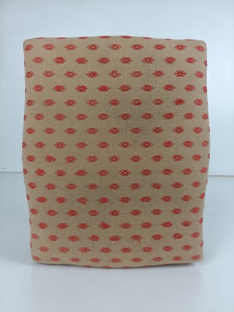 Antique Low Footstool Ottoman French Pink Fabric Louis XV Style Hobnails photo vinterior