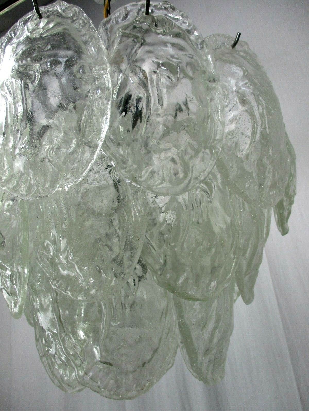 photo furniture Chandelier Pendant 4 Lights Art Glass Frosted Ice Glass Italy Vistosi  Style