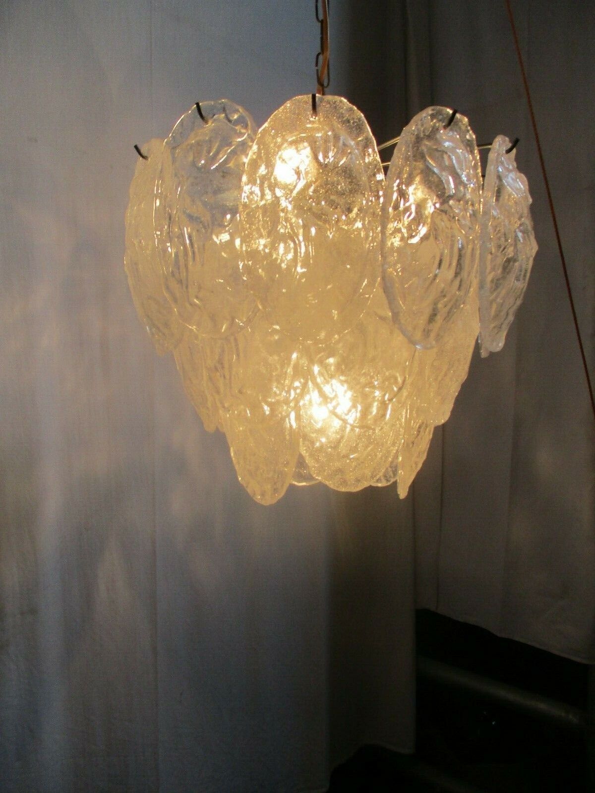 Lighting Chandelier Pendant 4 Lights Art Glass Frosted Ice Glass Italy Vistosi  Style photo