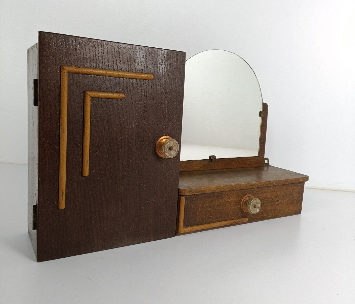 Large Medicine Apothecary Cabinet Antique Art Deco Gorgeous Double Bathroom photo furniture