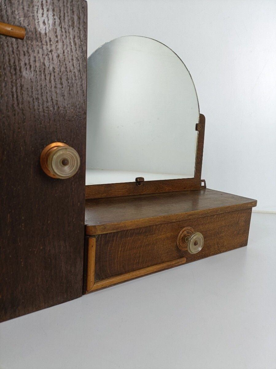 Large Medicine Apothecary Cabinet Antique Art Deco Gorgeous Double Bathroom photo Furniture