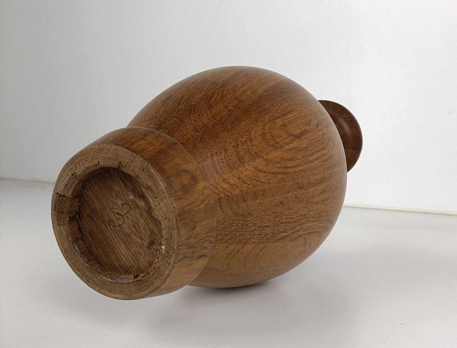 photo for sale Gorgeous Mid Century Hardwood Art Vase By Maurice Bonami For De Coene Frères, B